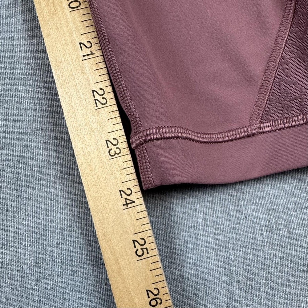 Lululemon Inspire Crop II Pants Womens 10 Pink Ankle Leggings Floral Mesh Yoga - Picture 9 of 11